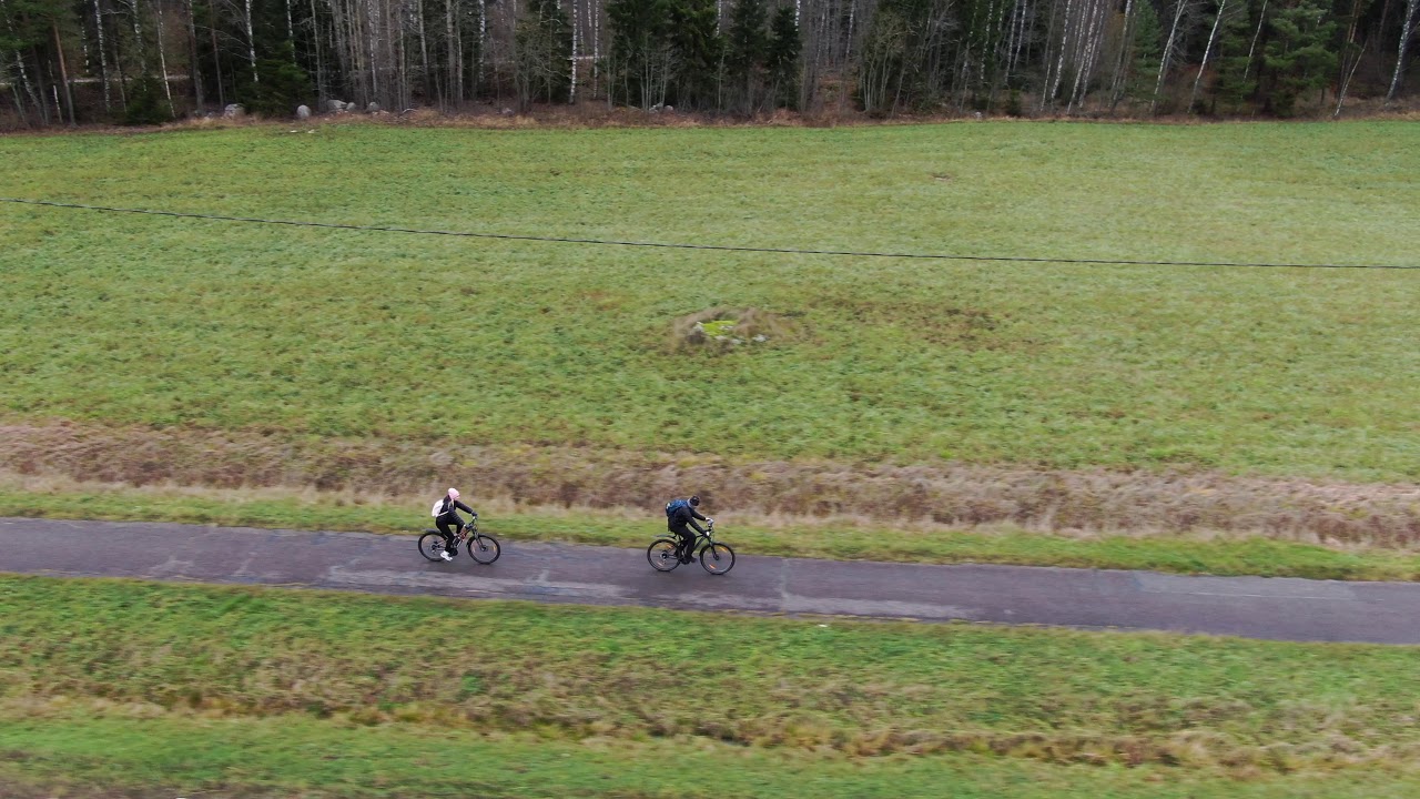 The cycling from drone in Kirkkonummi