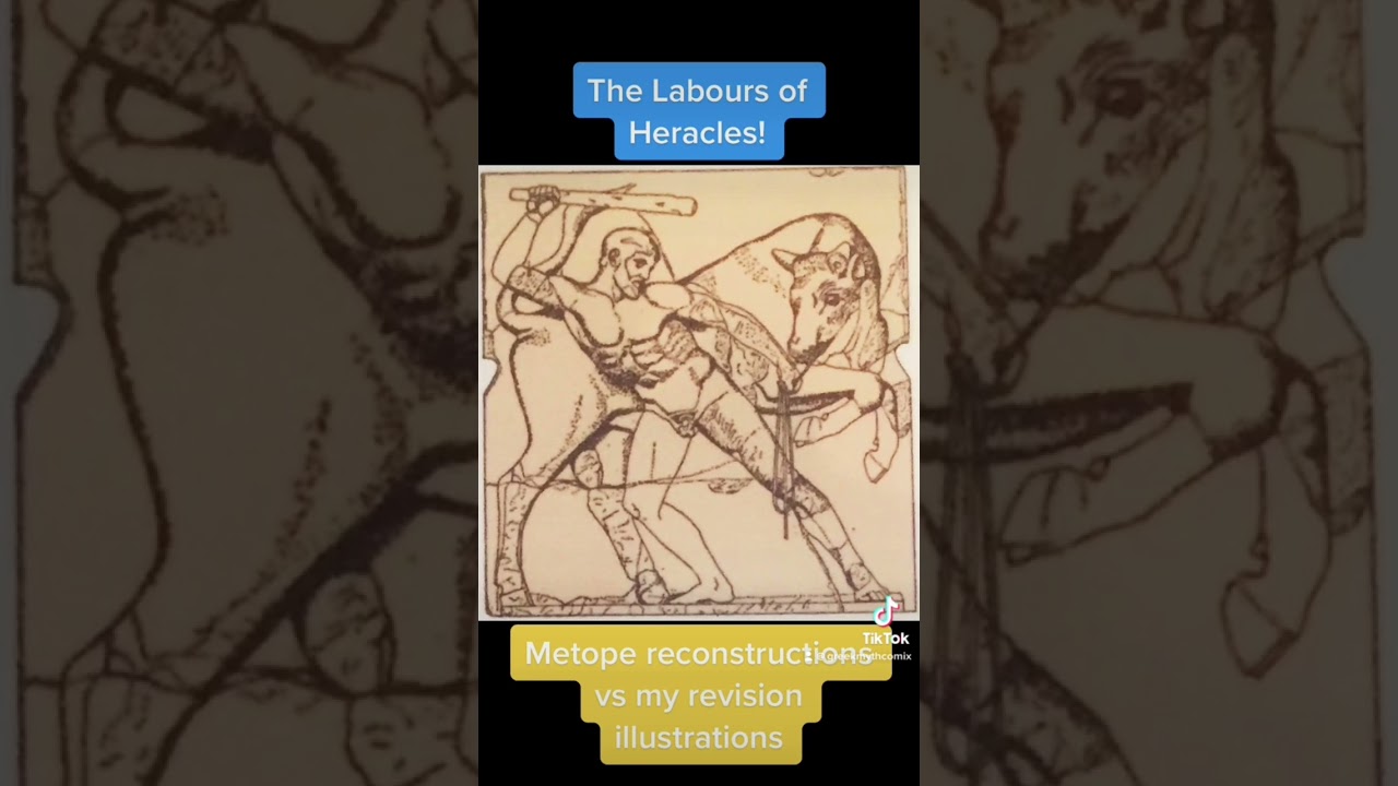 All 12 Labours of Heracles - my illustrations vs the metope reconstructions from Olympia! #hercules