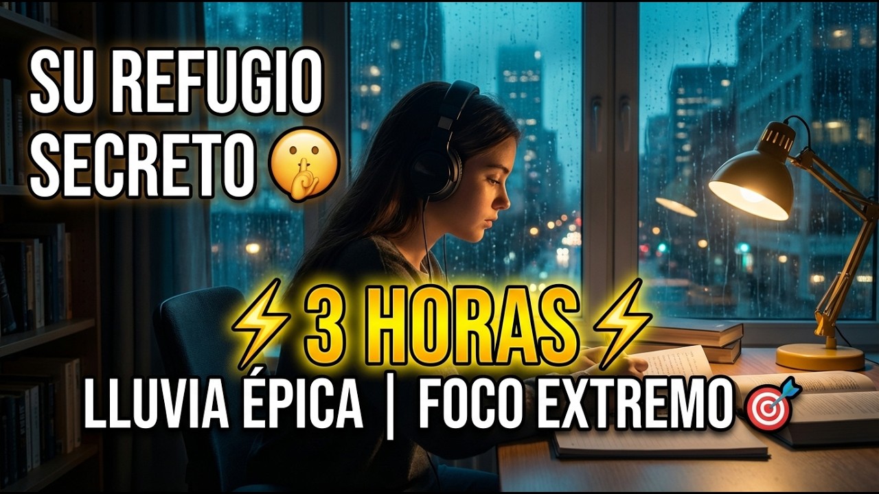 Refugio Secreto con Lluvia Épica 3 HORAS | Foco Extremo para Estudiar