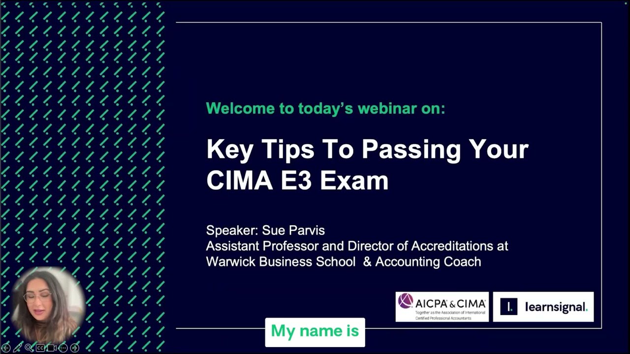 How to pass your E3 exam Webinar #cima #cimaE3 #cimacourse