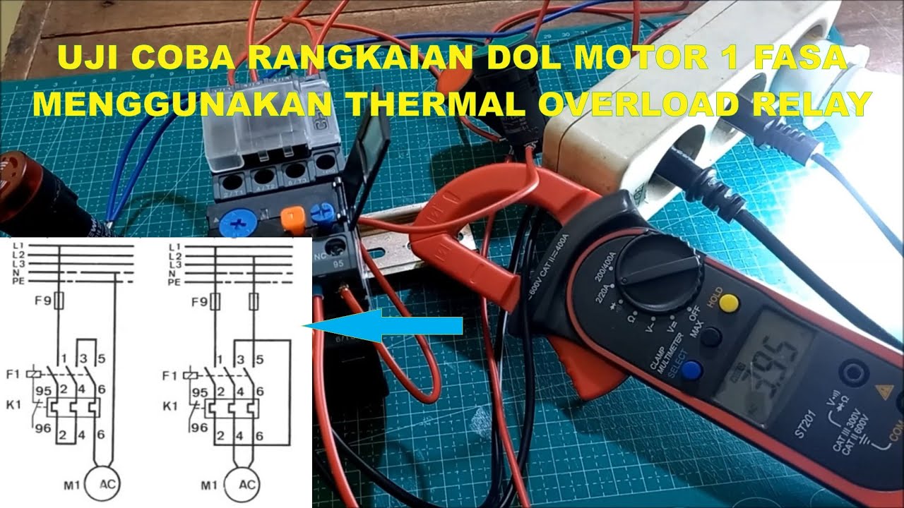 Rangkaian motor 1 fasa menggunakan Thermal Overload Relay