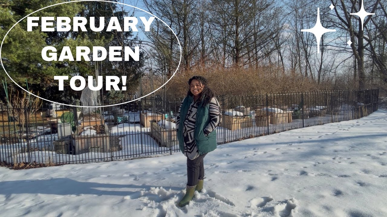 FEBRUARY GARDEN TOUR || SNOW IS MELTING || BULBS ARE COMING UP!!