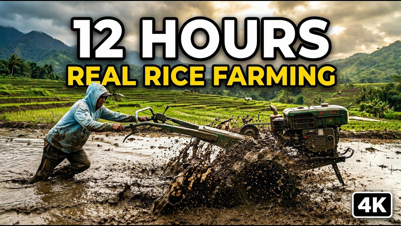 Traditional Rice Farming in Indonesia: 12 Hours of Hard Work