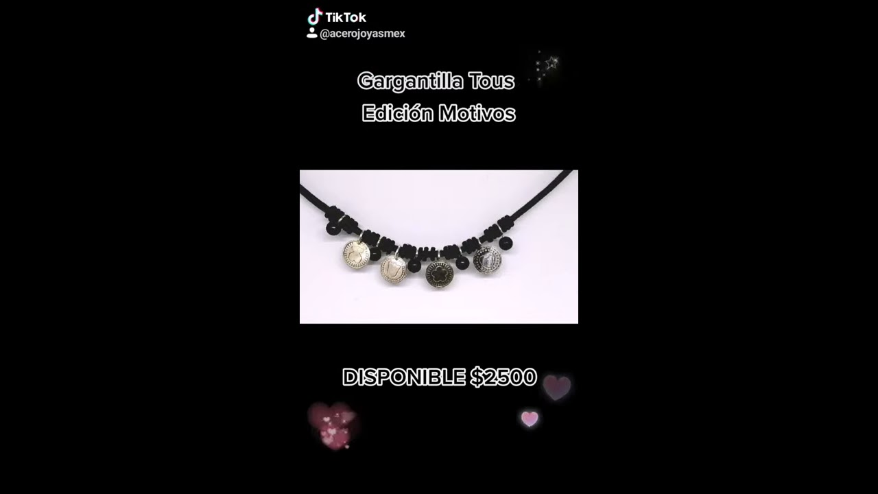 Gargantilla Tous Edici&oacute;n Motivos Negra Original Charms de Plata Fina 925