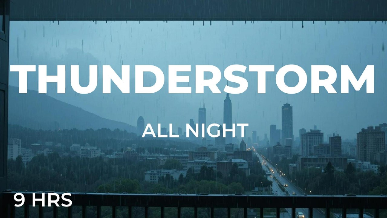 Thunderstorm Rain Sounds ⛈️ Heavy Rain & Distant Thunder for Deep Sleep | 9 Hours