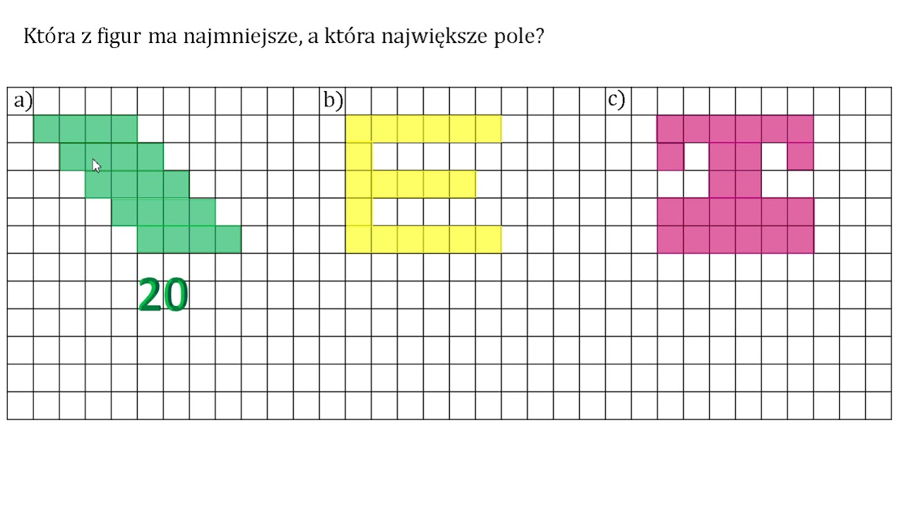 Która z figur ma najmniejsze pole, a która największe?