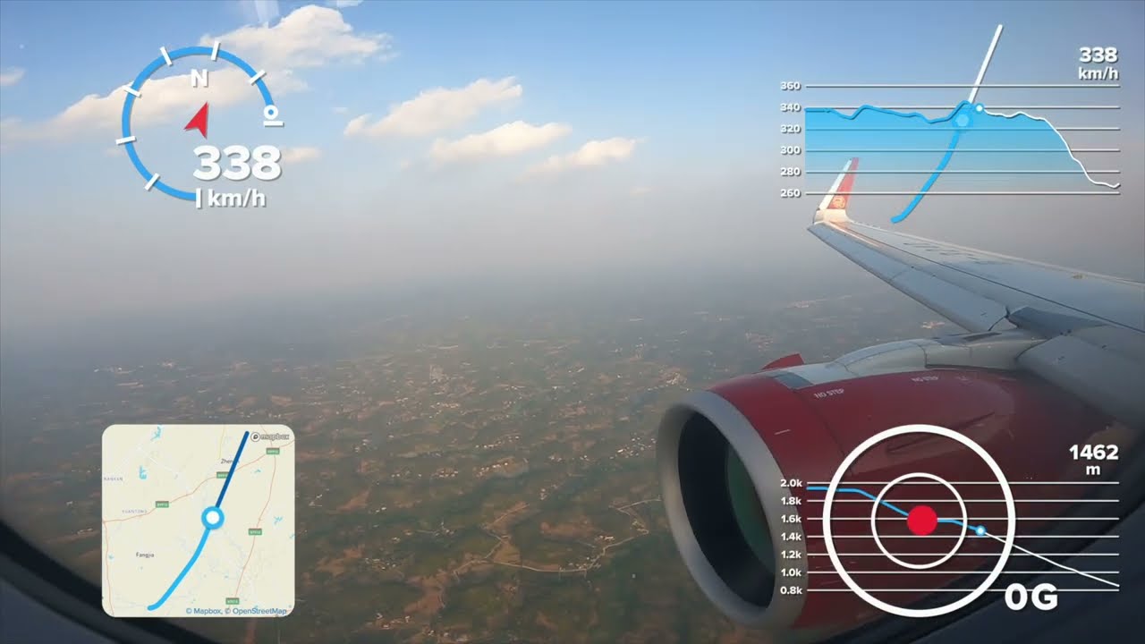 Super cool Landing ✈️  4K Telemetry Overlay, Speedometer, Jet Landing in China | Subscribe