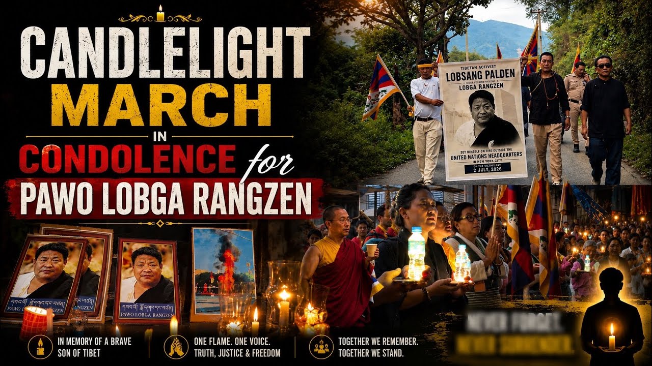 🕯️ Candlelight March in Condolence for Pawo Lobga Rangzen | #dekyilingshichak #tibetanvolgger 