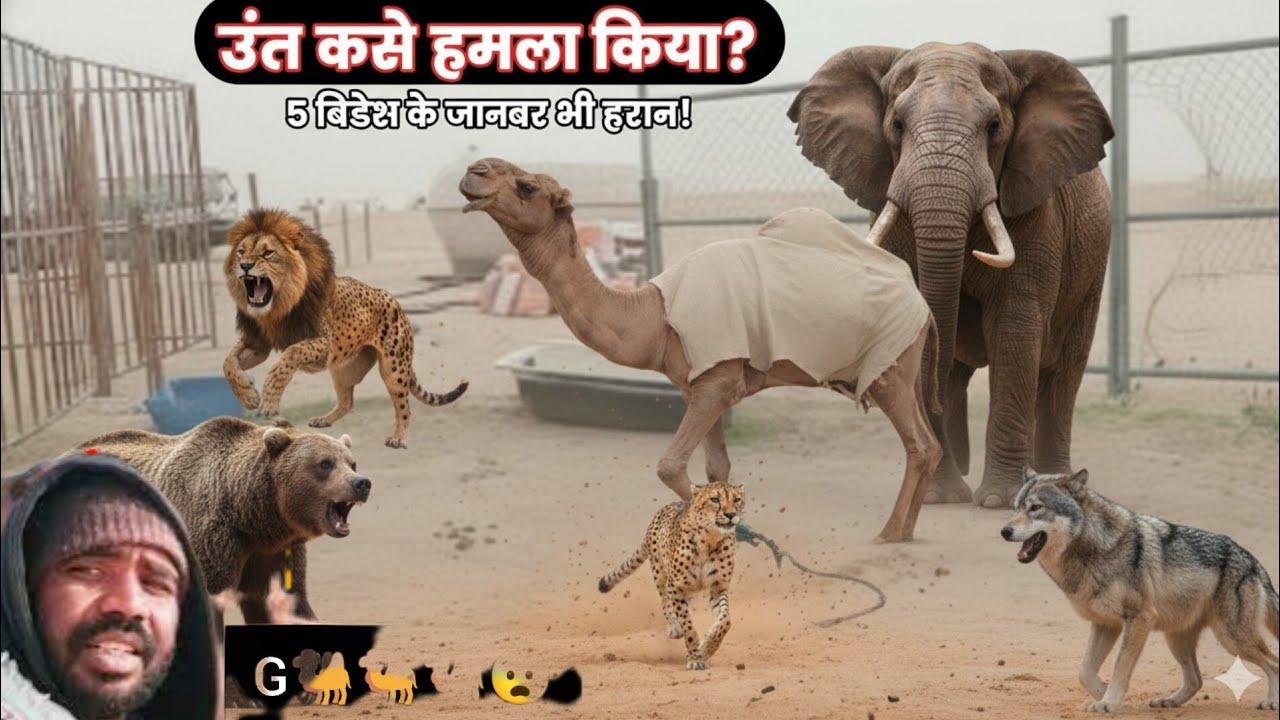 🐪ऊंट ने कैसे किया हमला? 😱5 विदेशी खतरनाक जानवर भी पीछे हटे  वीडियो पूरा देखें #Baba with a camel 786