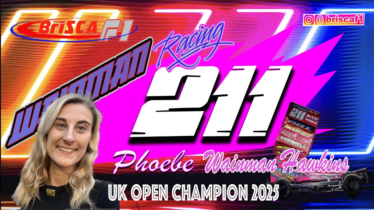 BriSCA F1 UK OPEN CHAMPIONSHIP 2025 @skegnessraceway  11/05/2025 WINNER 211 PHOEBE WAINMAN HAWKINS