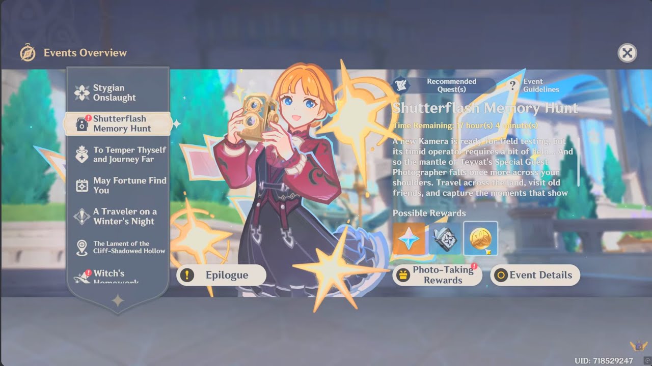 Genshin Impact Event ShutterFlash Memory Hunt (Full Event) + Alice Witch Homwork (Dialogues)