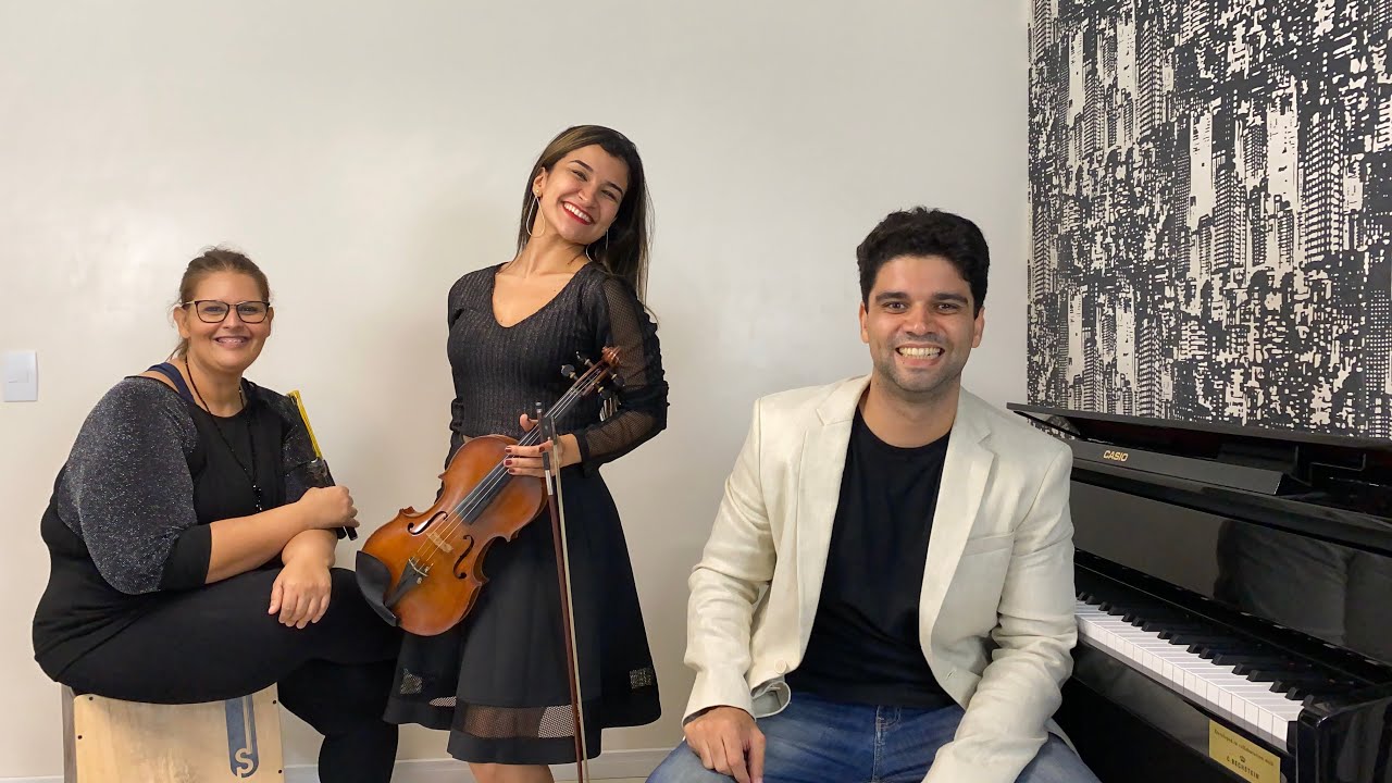La Vie En Rose (Zaz) | Piano + Violin + Cajon Cover by Hugo&Marina feat. Priscilla Duarte