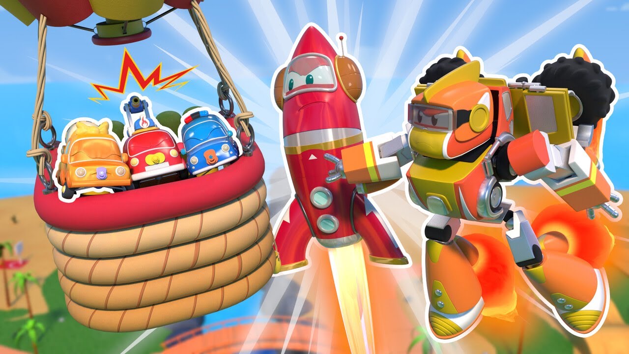 HOT AIR BALLOON DISASTER! Rescue the Baby Trucks! | Super Robot Truck Transform