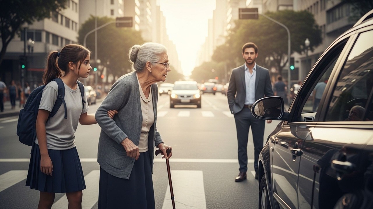 “Garota Simples Defende Idosa na Rua — Sem Saber Que o Filho Dela Era Um CEO Observando Tudo!”