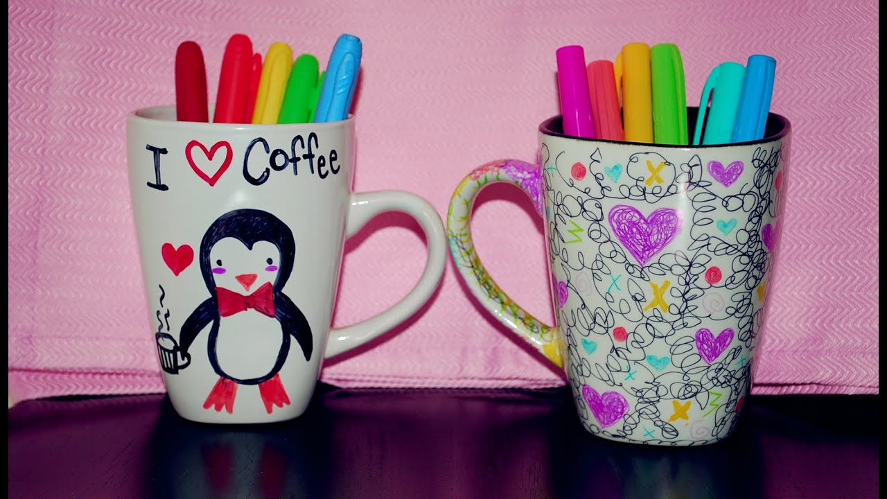 DIY Cup decoration with sharpies