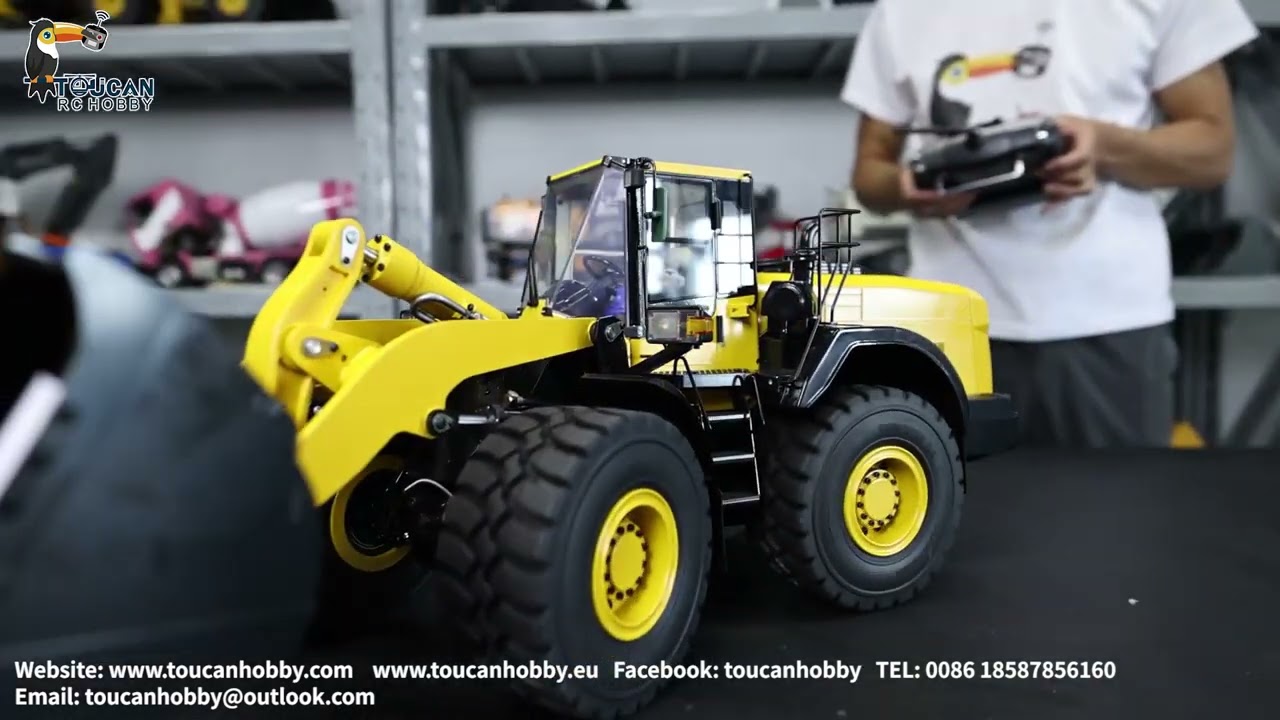 MT Model 1/14 Metal RC Hydraulic Loader of WA480, weigh 16kg, Got: 1PC Fork, Quick Coupler