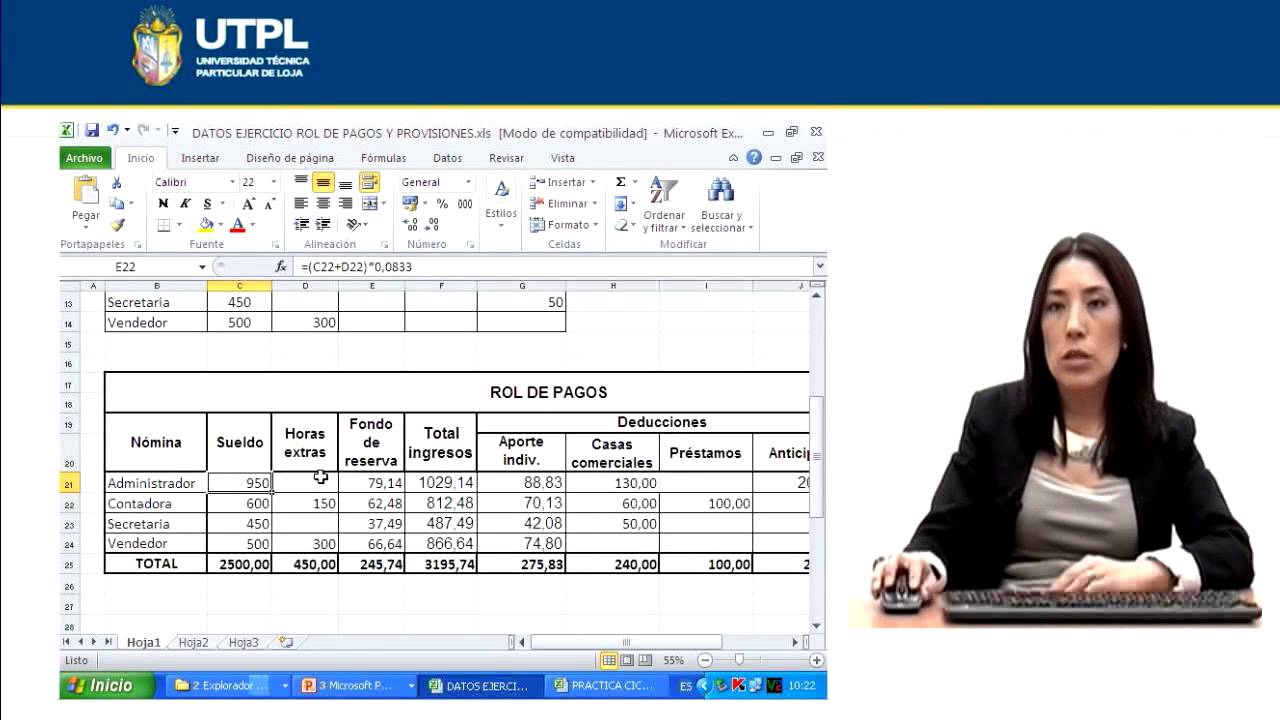 UTPL SUELDOS Y PROVISIONES SOCIALES [(CONTABILIAD Y AUDITORÍA)(CONTABILIDAD GENERAL II)]
