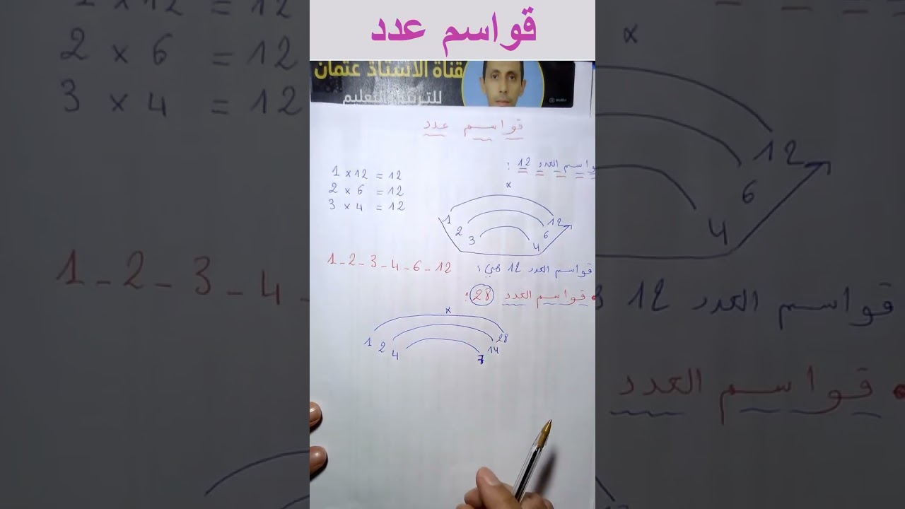 قواسم عدد التعليم الابتدائي #المستوى الرابع