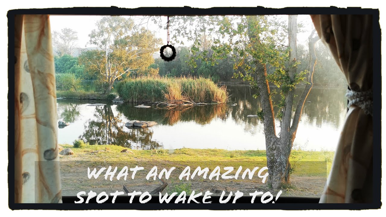 Dimalachite camping on the banks of the Vaal river with our Van What an amazing spot!