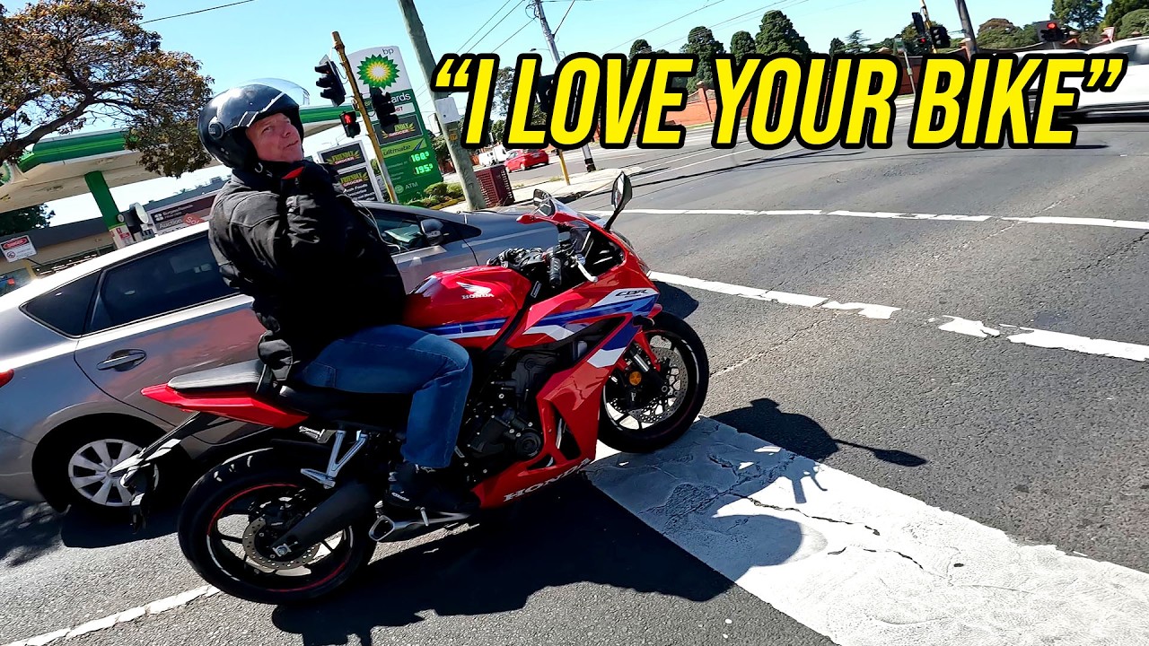 Grabbing breakfast on a supersport