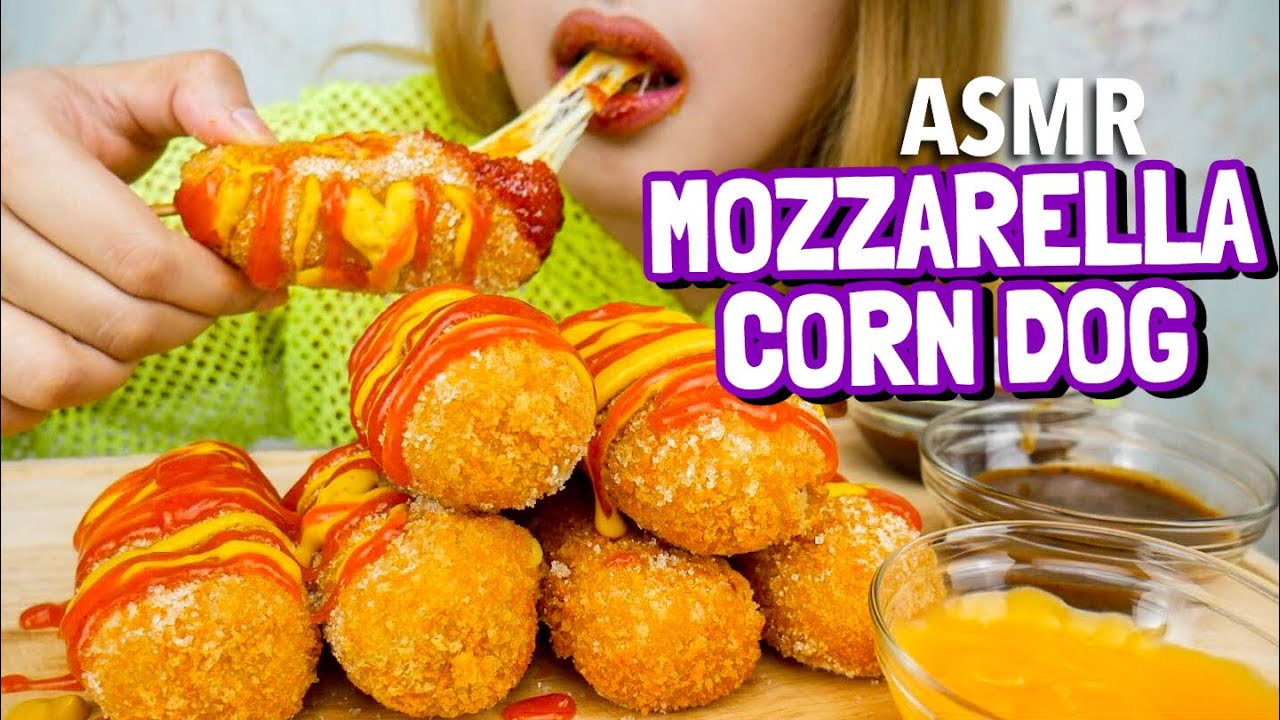 ASMR SUPER CHEESY MOZZARELLA CORN DOG | ASMR Indonesia