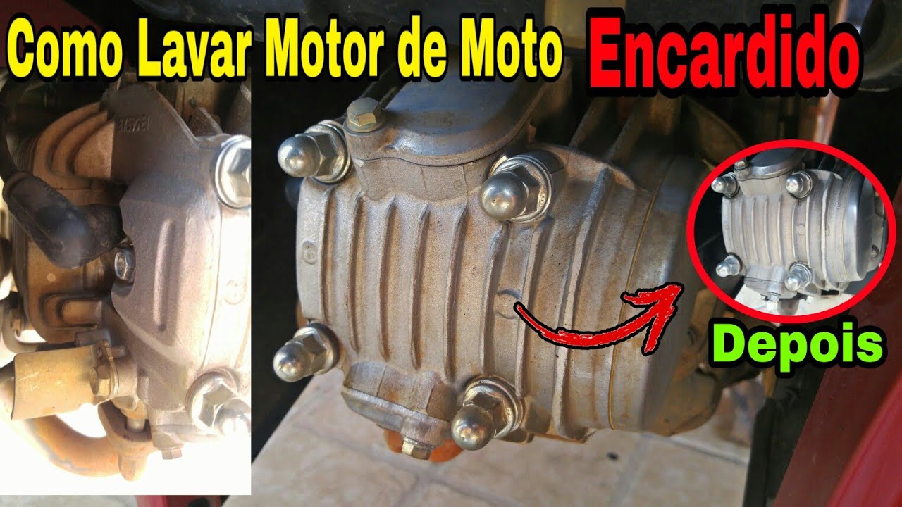 Como Lavar o Motor da Moto e Tirar o Encardido, Amarelado e dar Brilho .