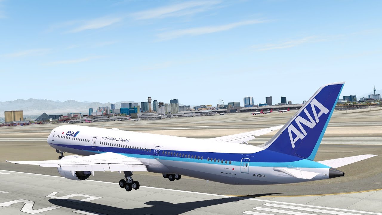 P3D v4.5 787-10 Tokyo Haneda to Las Vegas