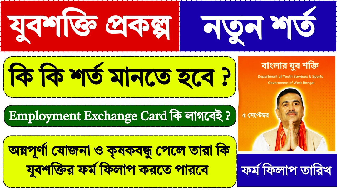 যুবশক্তি প্রকল্পের নতুন শর্তাবলী 2026 | Yuva Shakti Bharosa Card | yuba sakti | yuba shakti |