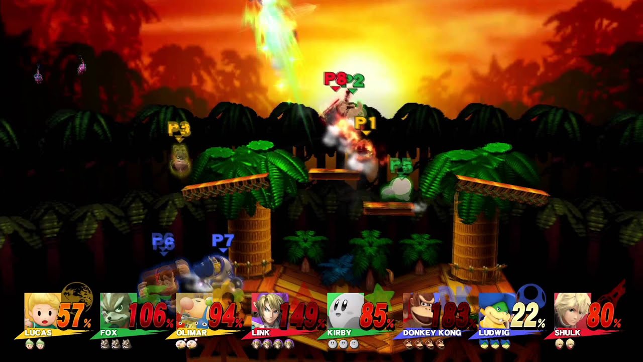 Super Smash Bros. for Wii U -  8 Player Smash: Kongo Jungle