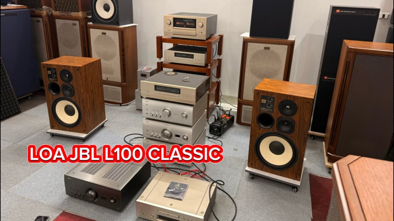 Siêu Phẩm Loa Jbl L100 Classic 75 Về Phun Thùng Xốp | Âm Ly Acuphase E 800 | Đầu Cd Acuphase dp 430