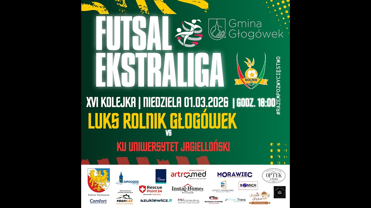 LUKS ROLNIK GŁOGÓWEK - KS UNIWERSYTET JAGIELLOŃSKI KRAKÓW/ LIVE /18:00/ (01.03.2026 )