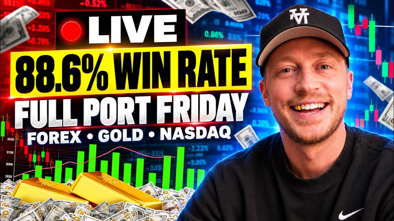 Live Trading Forex, Gold & NQ (XAUUSD Full PORT Friday!)