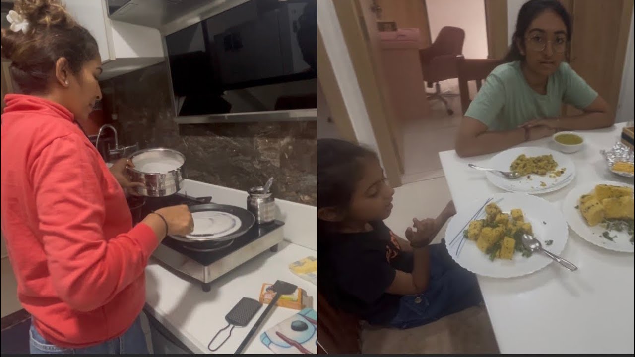 લંચ માં ખમણ ડિનર માં ઢોંસા 😋