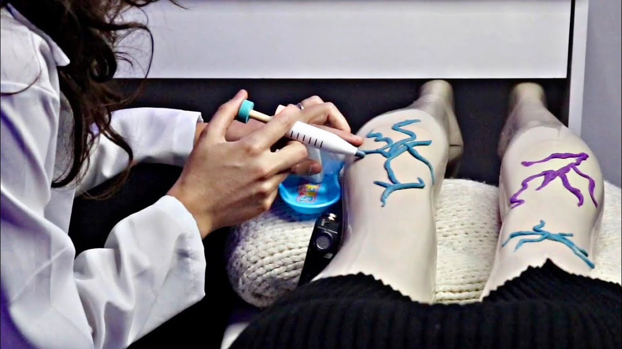 ASMR ESTETICISTA | TRATAMENTO DE VARIZES ( sons de boca,ultrassom,slime)