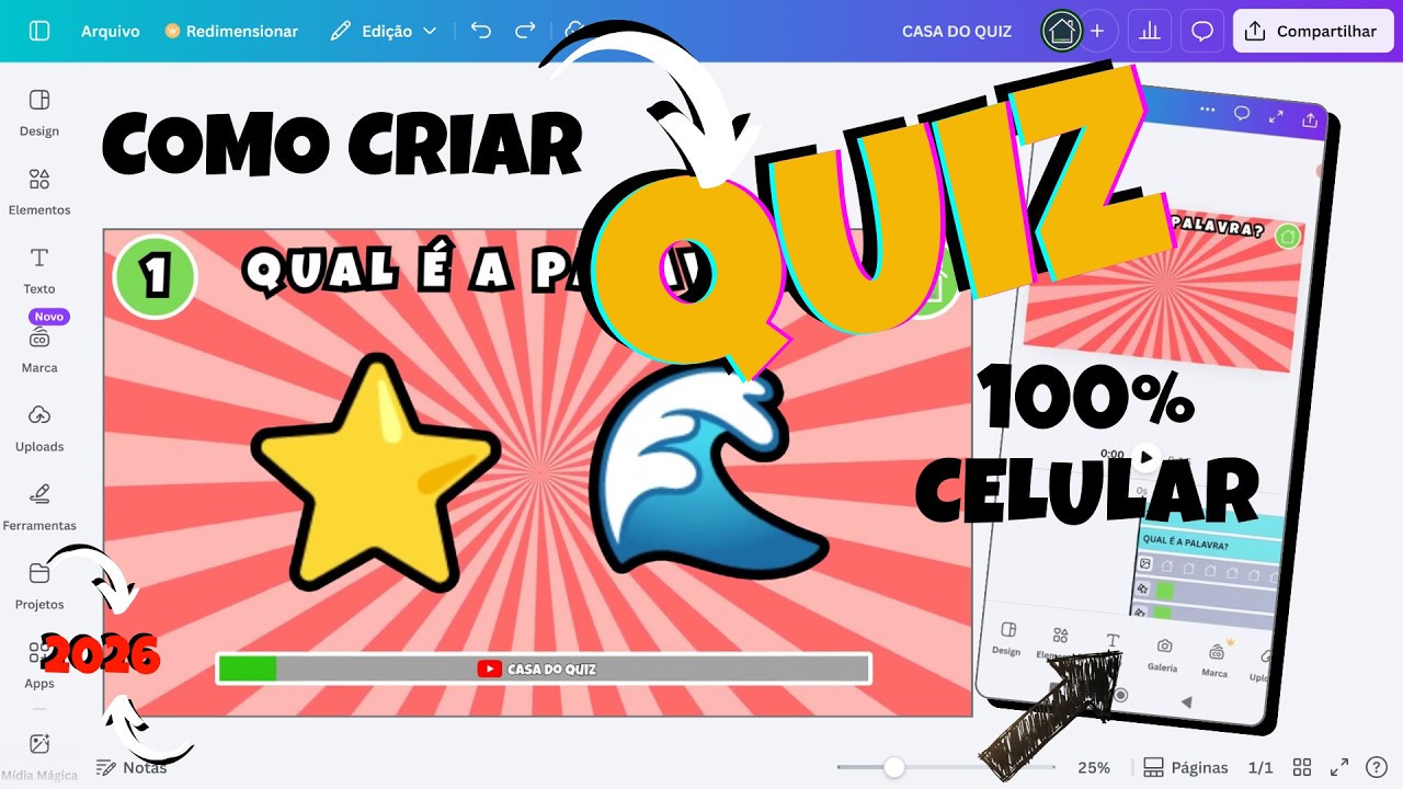 Como Criar Vídeo de QUIZ pelo Celular no Canva (Passo a Passo Gratuito)
