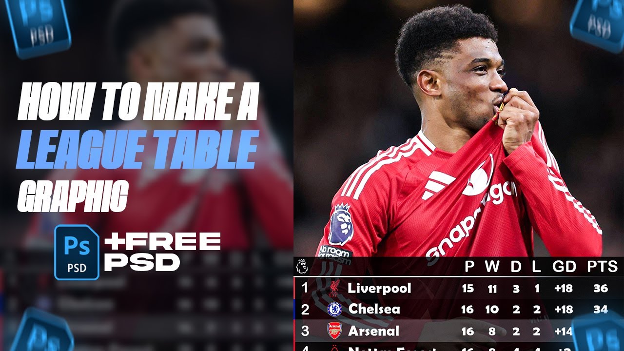 How To Make A Football League Table In Photoshop! [FREE PSD]
