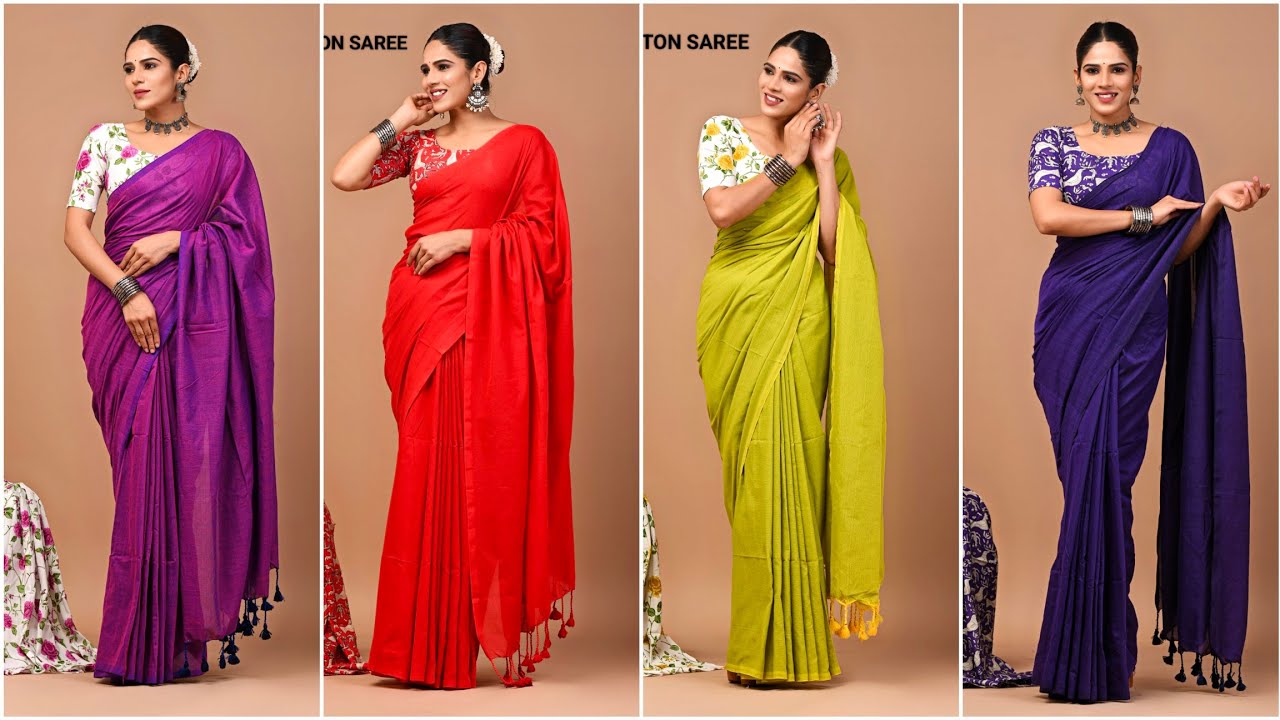 Linen Cotton Sarees With Price | Plain Linen Saree Collection | Linen Saree Wholesale