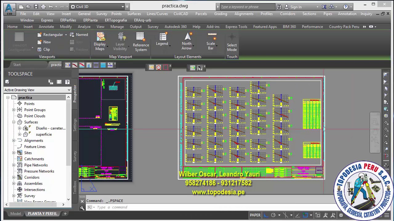 Presentaci&oacute;n de planos AutoCAD Civil 3D 2017 - partes 6