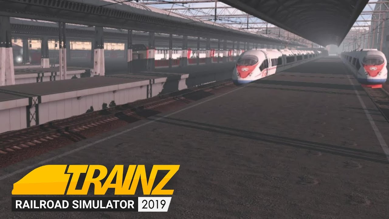 Утреннее движение поездов на Московском вокзале Санкт-Петербурга | Trainz 19
