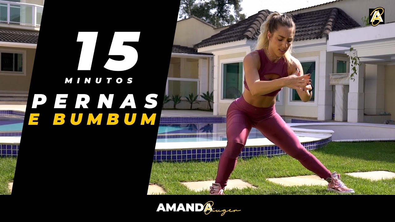 Treino 15 MINUTOS para Tonificar e Acabar com a Celulite das Pernas e Bumbum - Amanda Biuger