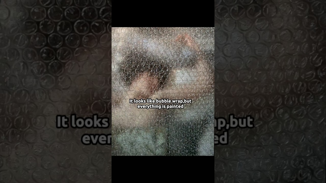 Darian Mederos and his bubble wrap illusion #art #painting #hyperrealism