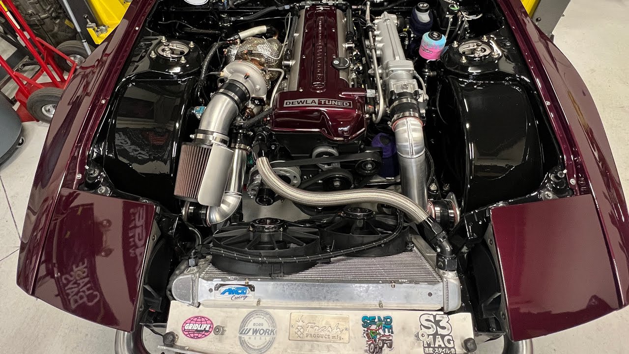 2jz swapped FC rx7 gets new intercooler piping!