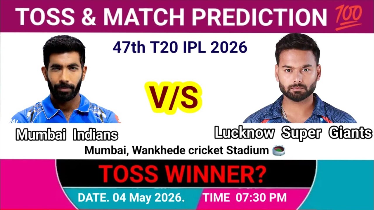 Mumbai vs Lucknow toss Prediction | today toss prediction | Indian premier league 2026