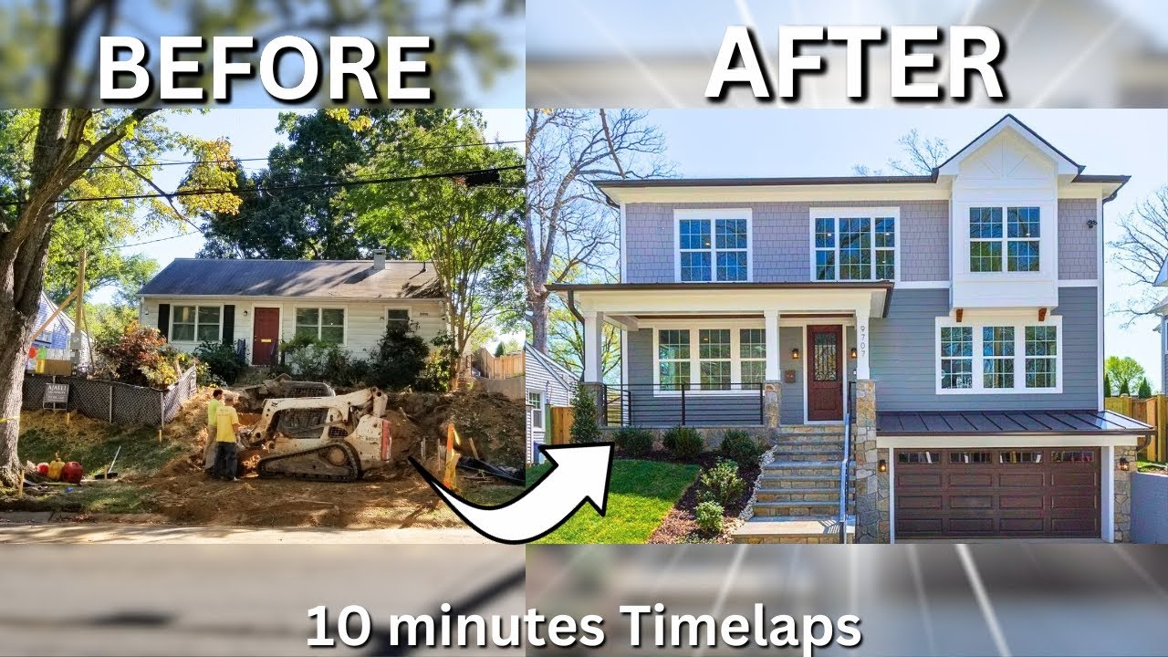 Amazing Custom Home Build in 10 Minute Timelapse / Design and Construction Breakdown