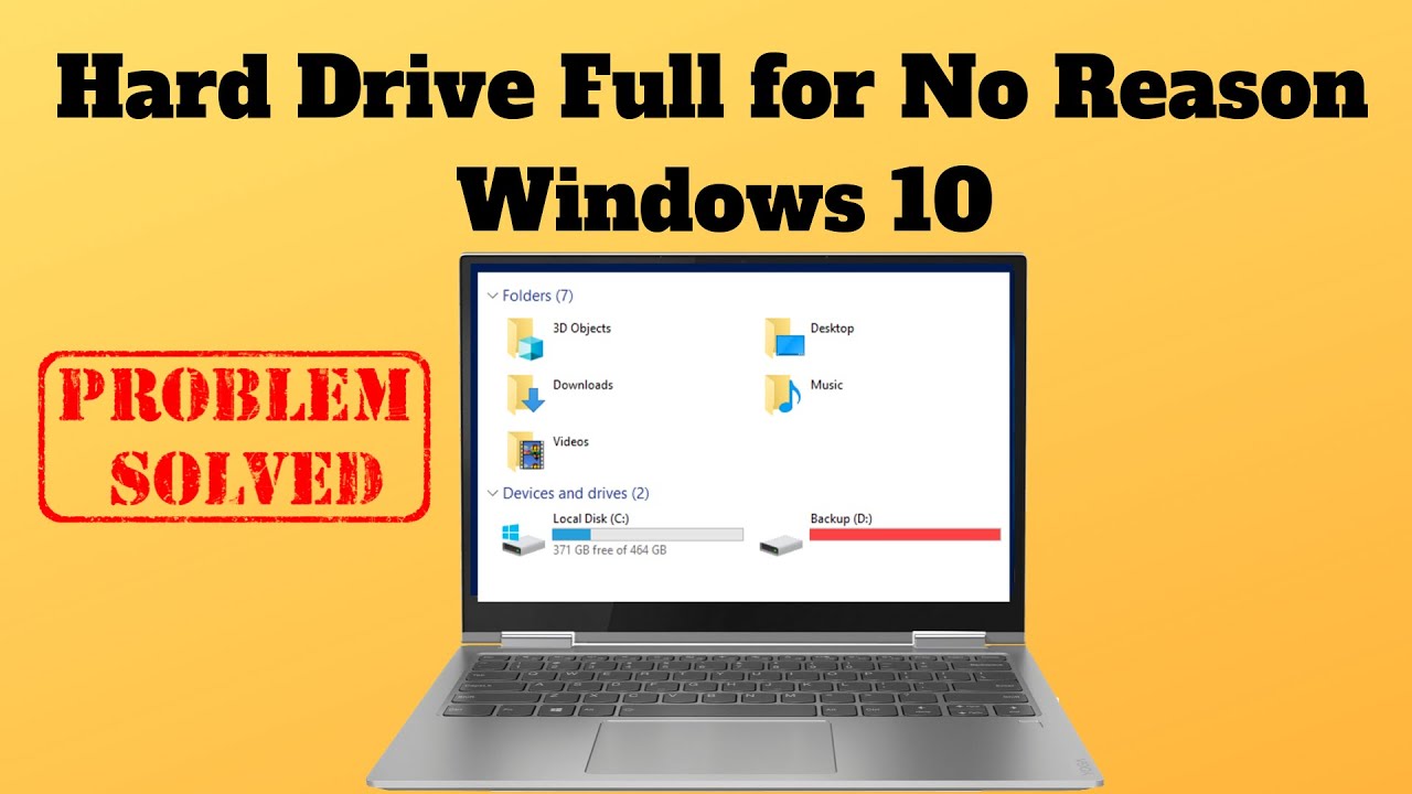 Жесткий диск заполнен без причины Windows 10