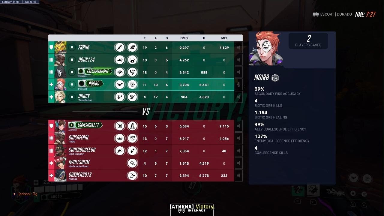 Dorado attack (QP) - my very last win in OVERWATCH 2 and it’s with MOIRA