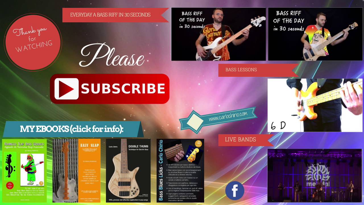 Trailer Canale You Tube Carlo Chirio bassista e contrabbassista (Bass Riff of the Day in 30 seconds)