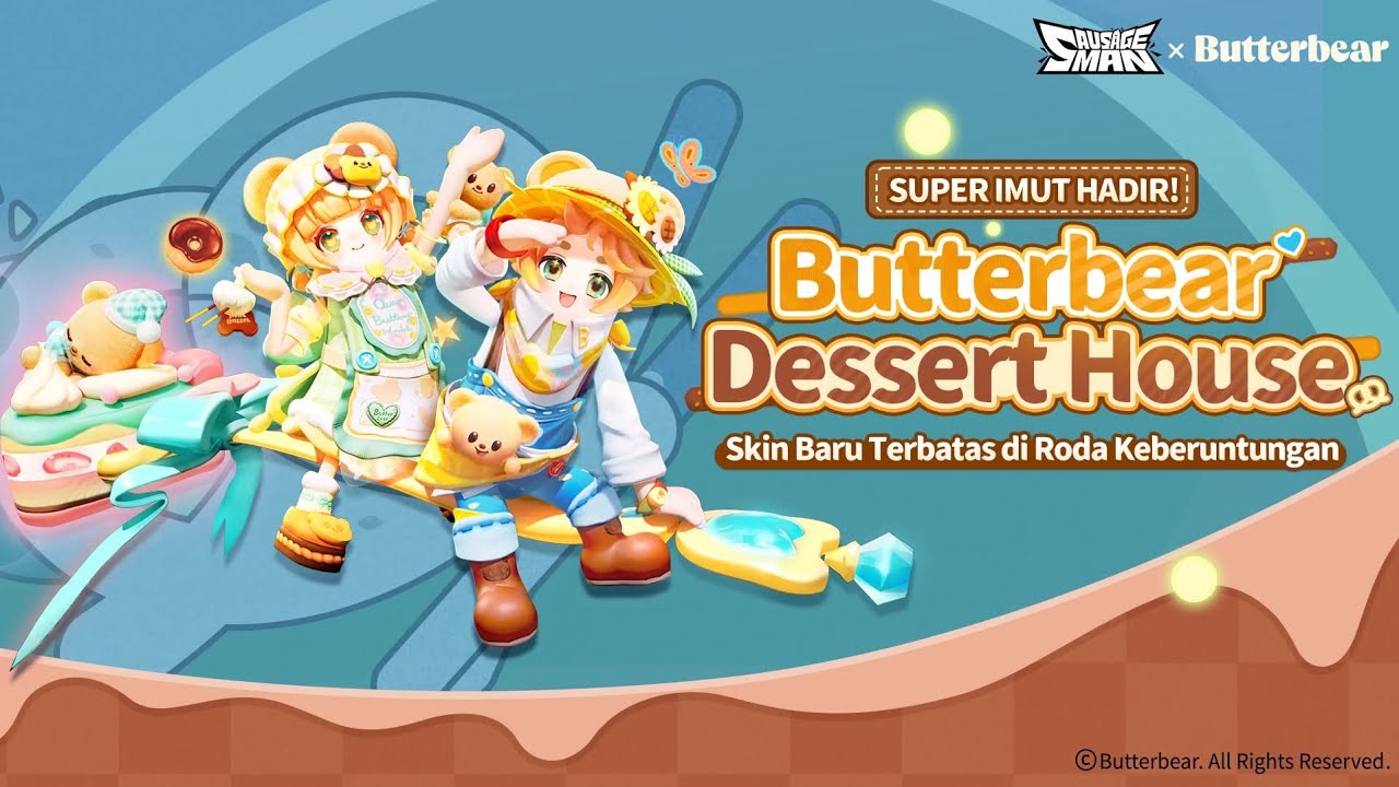 3k gacha lucky wheel themed sausageman x butterbear collaboration skin #sausageman #coremongaming