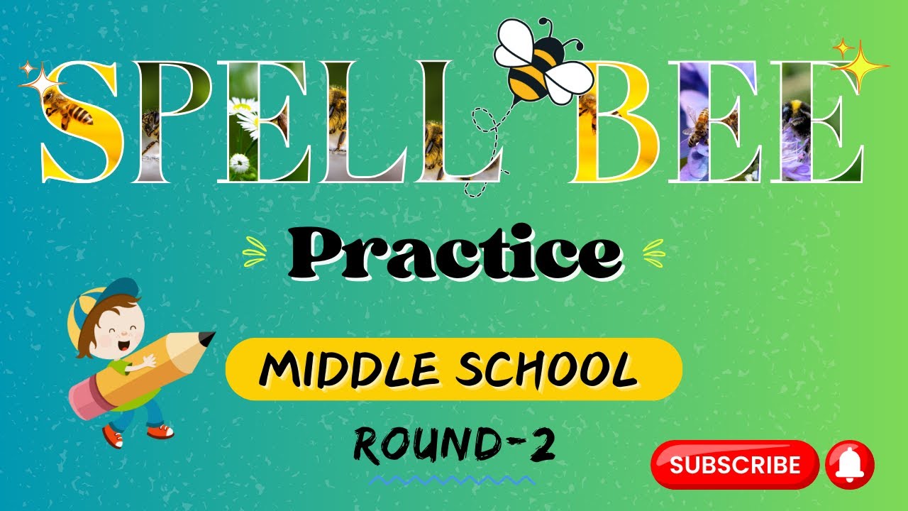 Spell Bee 🐝 Practice Words #2 | Middle School | Spelling 🐝 Bee