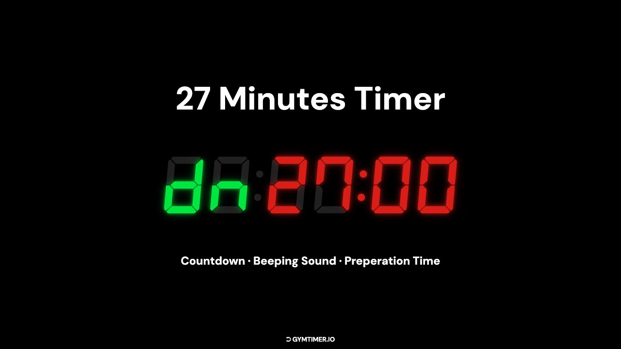 27 Minutes Timer Counting Down for CrossFit/Gym/Training/Fitness [LCD/BEEP/NO MUSIC]